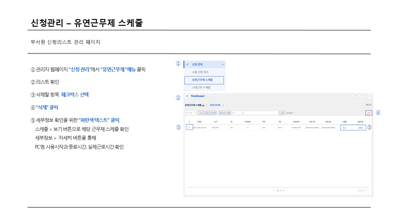 신청관리 유연근무 1